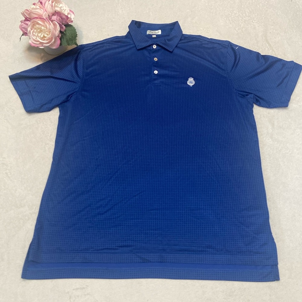 PETER MILLAR Summer Comfort Size L 3 Button Polo Golf Shirt